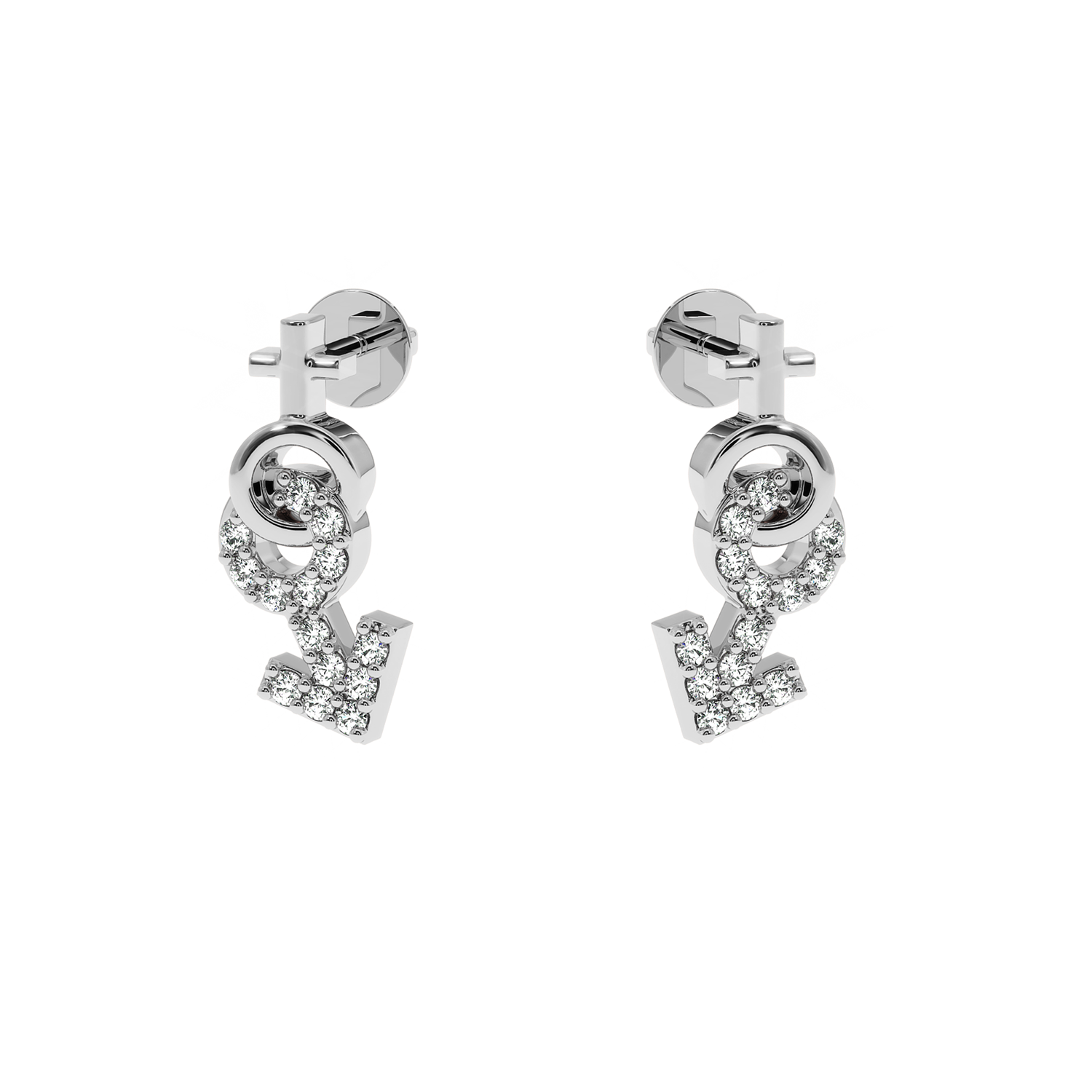 Buy Gender Symbol Diamond Earrings 0.14Ct | Solitairekart